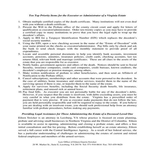 Checklist When A Relative Dies | PDF