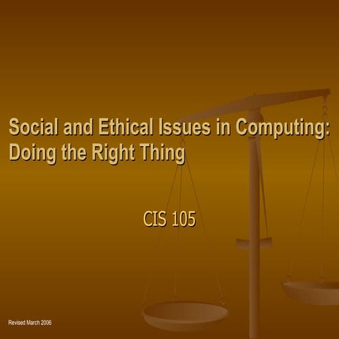 One - Social & Ethical Issues