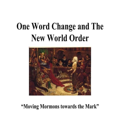 One Word Change And The New World Order