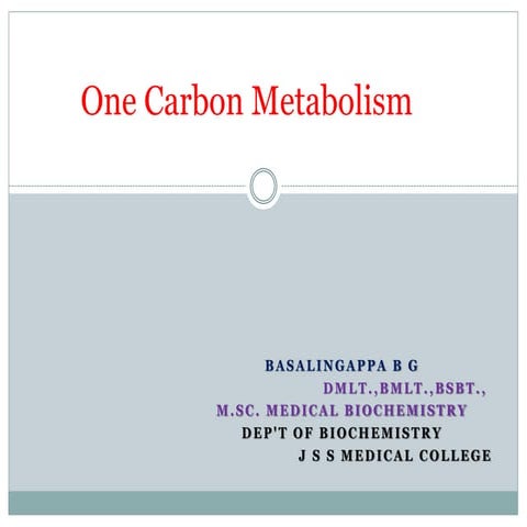 One carbon metabolism 