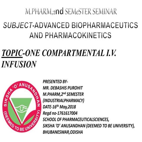 One compartmental i.v. infusion