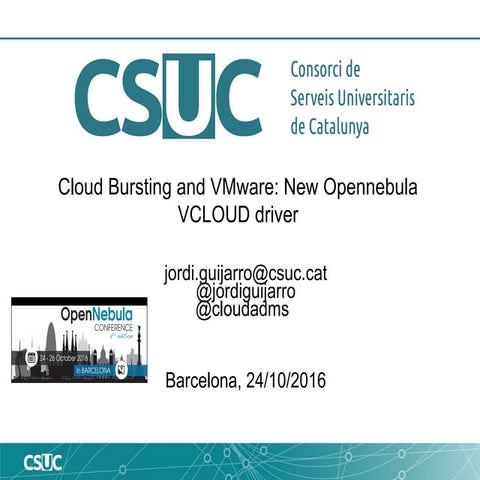 Cloud Bursting and VMware: New Opennebula VCLOUD driver