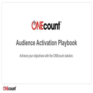 Audience Activation Playbook - ONEcount