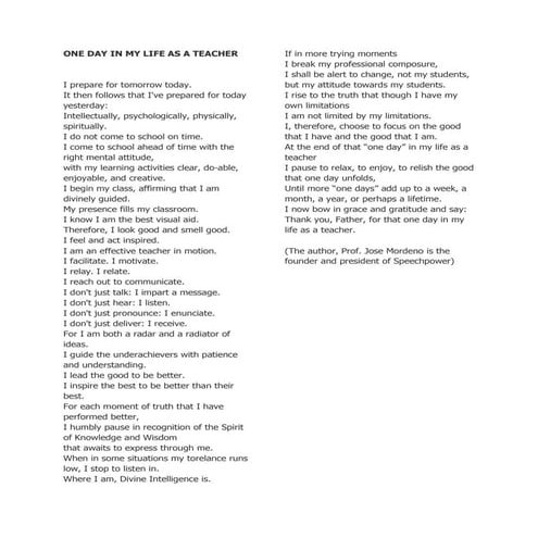 One day in my life as a teacher