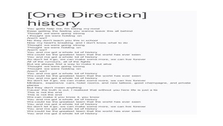 Strong One Direction Lyrics