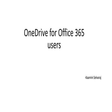 One drive for end users