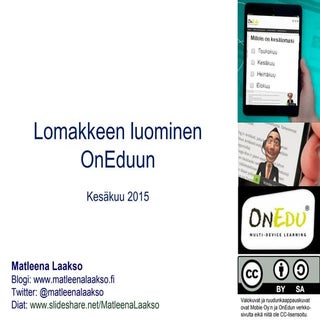 OnEdu-lomakkeet (KATSO KUVAUKSESTA ...