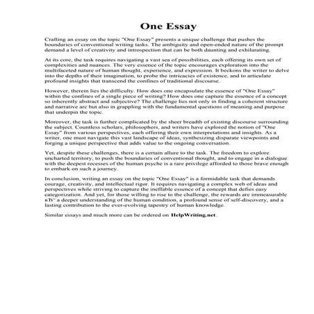 One Essay