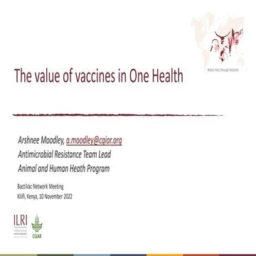 The value of vaccines in One Health | PPTX