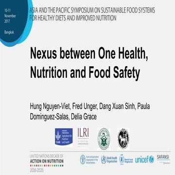 Nexus between One Health, nutrition and food safety