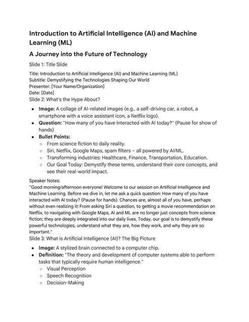 one hour presentation content for introduction to....docx