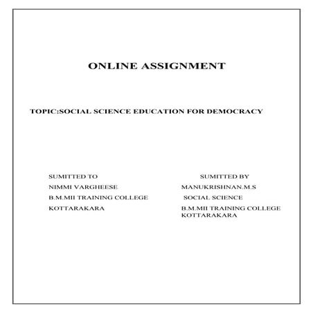 ONLINE ASSIGNMENT-DEMOCRACY