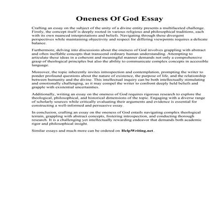 Oneness Of God Essay.pdf