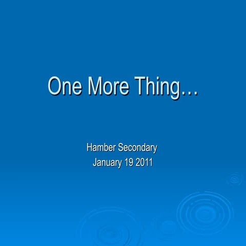 One New Strategy   Hamber Jan 2011