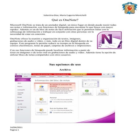 Manual Microsoft OneNote 2010 | DOCX
