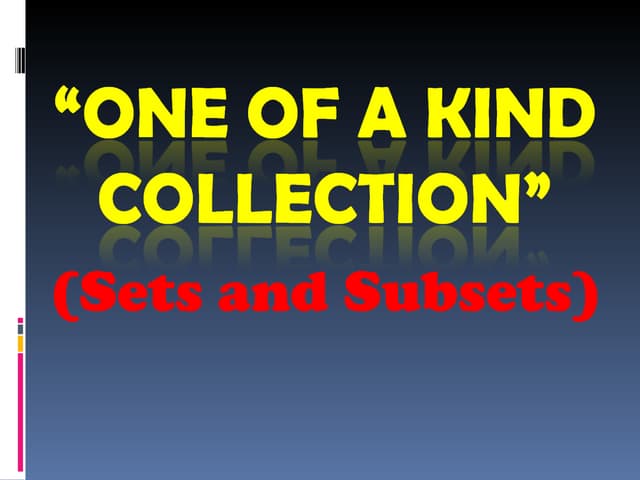 Sets and Subsets