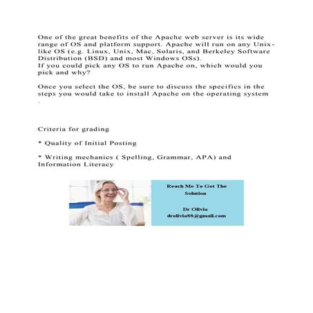 One of the great benefits of the Apache web server is its wide range.docx