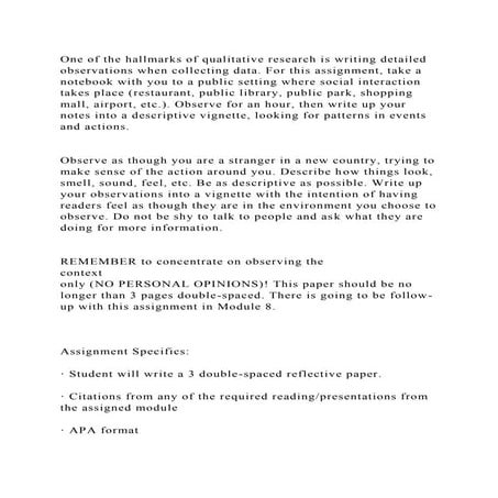 Observations PaperOne of thehallmarks of qualitative resea.docx