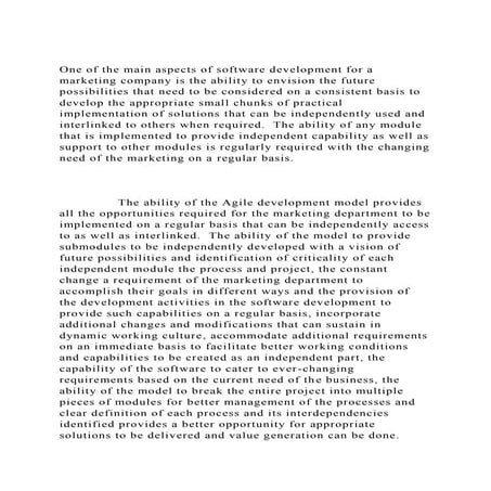 One of the main aspects of software development for a marketing co.docx