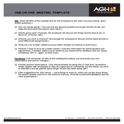 Employee Meeting & Feedback Template
