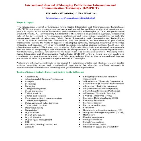  International Journal of Managing Public Sector Information and Communicatio...