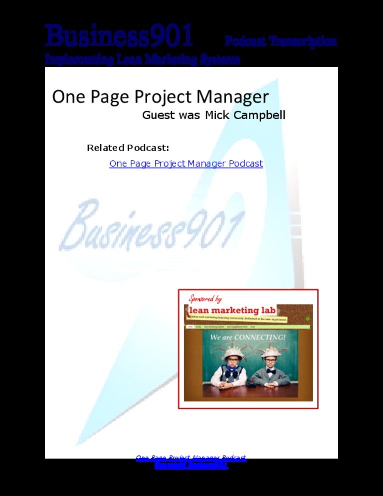 one page project manager onepage project manager
