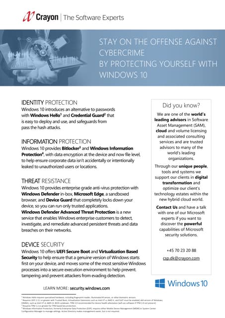 Onepager w10 security