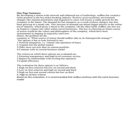 One Page Summary MBA knowledge docu.docx