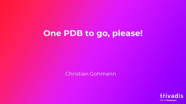 One PDB to go, please!