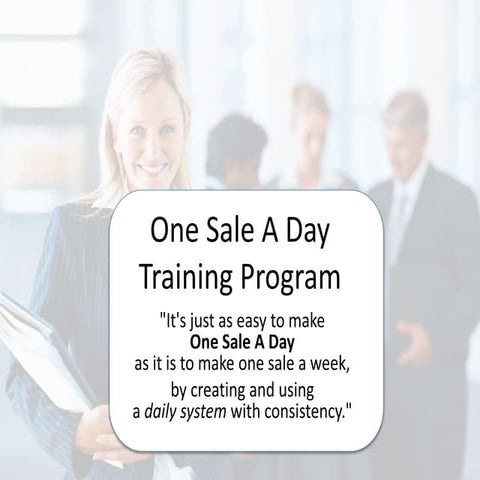 One Sale a Day Sales System Overview