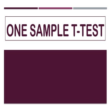 ONE SAMPLE t-test. ABOUT STATISTIS AND ATHpptx