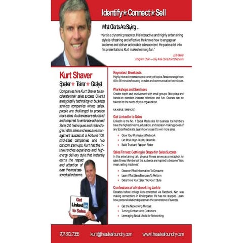 Kurt Shaver Speaker One Sheet