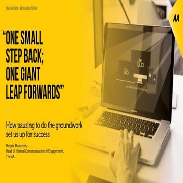 One small step back one giant leap forwards — Melissa Masterton — The AA