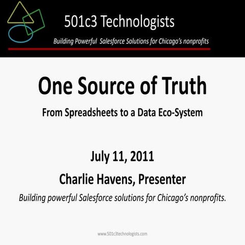 One source of truth: From Spreadsheets to a Data Eco-System