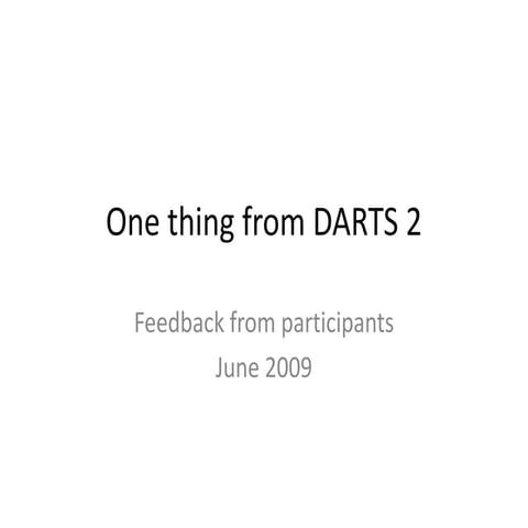 One Thing From Darts 2