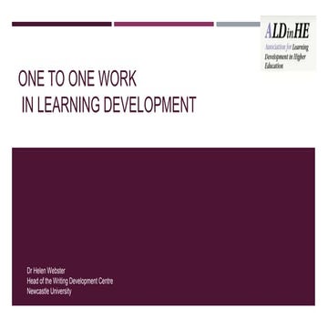 One to one work in Learning Development