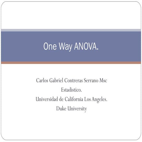 One way anova