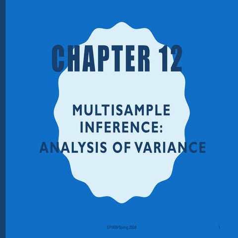 Oneway anova and experimental design