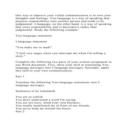 I Language vs. You languageThere are two differences between | DOCX