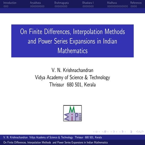 On finite differences, interpolation methods and power series expansions in i...