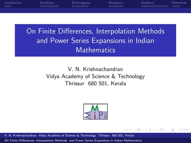 On finite differences, interpolation methods and power series expansions in i...