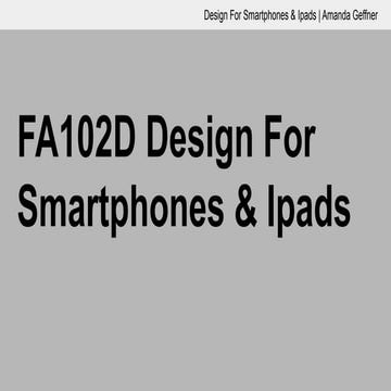 Design for Smartphones & iPads Ongoing Presentation