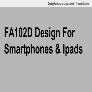 Ongoing Presentation FA102D - Amanda Geffner