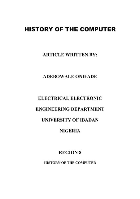 History of computer