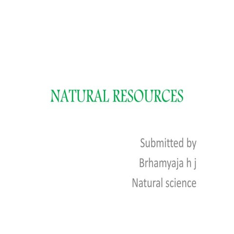Onilne ppt: Natural resourses
