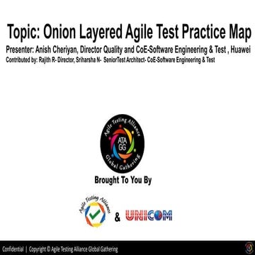 Onion layered Agile test practice Map to Continuous Delivery
