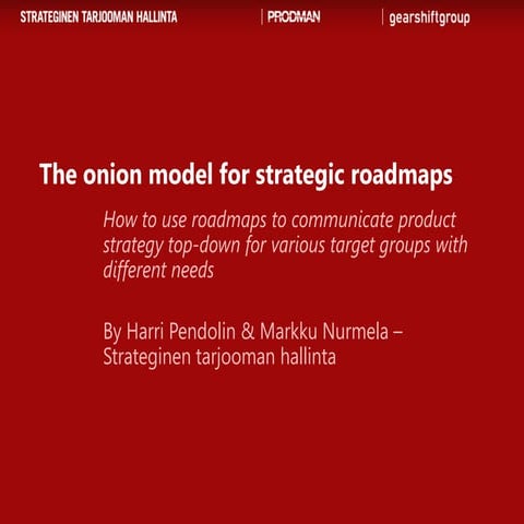 Onion model for roadmapping