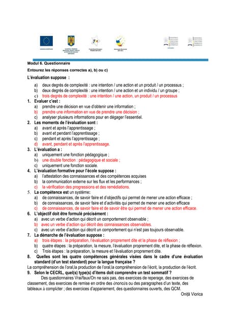 Onita questionnaire m6
