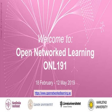 Open Networked Learning – a collaborative open online course on open networke...