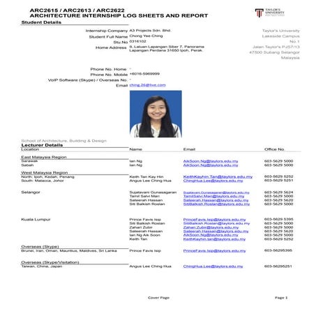 Internship Log Sheet and Report